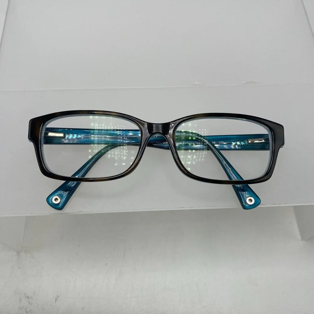 Coach Eyeglasses FRAMES ONLY HC 6040 Brooklyn 52-16-135 Dark Tortoise Teal 214
